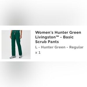 Figs hunter green Livingston scrub pants size L